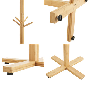 Garderobenständer Jämsä 176 x 38 x 38 cm 12 Haken Bambus Natur [en.casa]