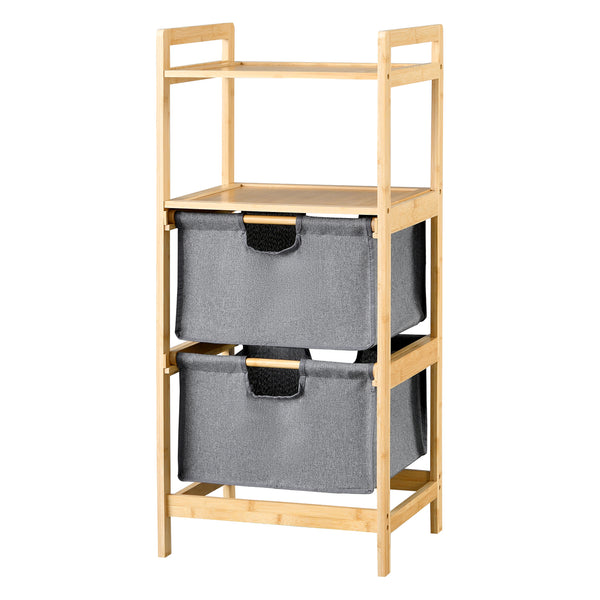 Badezimmerregal Evijärvi mit 2 Körben Bambus [en.casa]