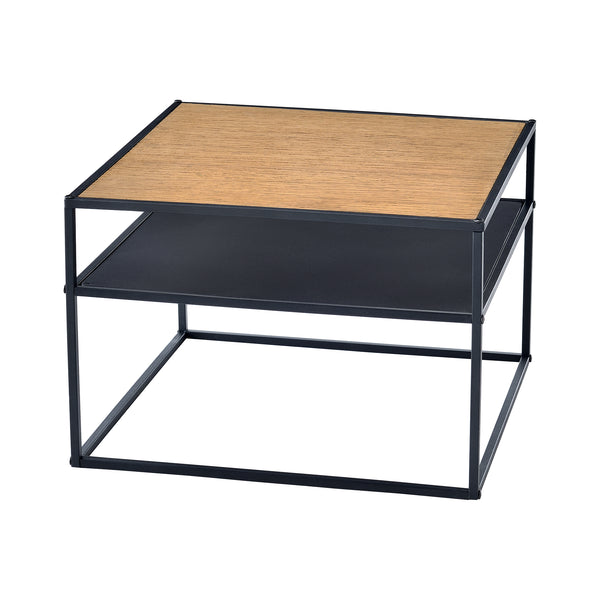 Beistelltisch Quinisut 40 x 55 x 55 cm Holz-Optik/Schwarz [en.casa]