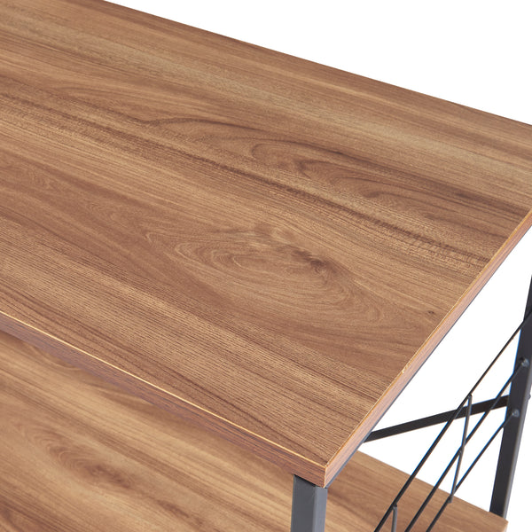 Standregal Billund mit 4 Ablageflächen 133 x 60 x 42 cm Schwarz / Walnuss-Optik [en.casa]