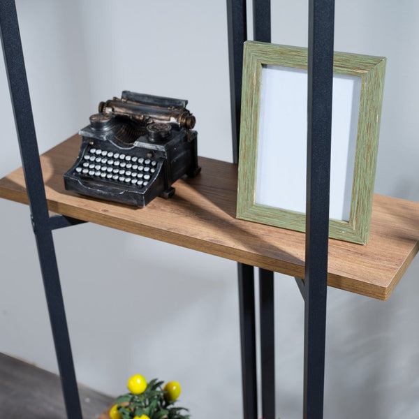 Standregal Bjerringbro 150 x 55 x 24 cm Schwarz / Walnuss-Optik [en.casa]