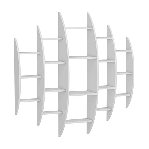 Wandregal Dianalund 147x146x29 cm Weiß [en.casa]