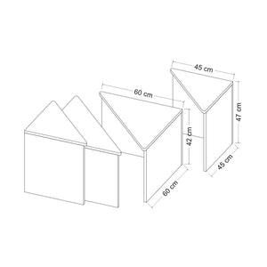 Couchtisch-Set Frederikshavn 4 tlg. Eicheoptik / Schwarz [en.casa]