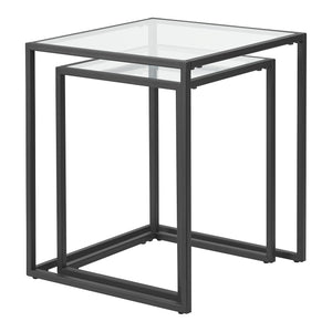 Satztisch Holstebro Schwarz/Transparent [en.casa]