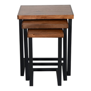 Satztisch Rørvig im 3er Set Kiefernholz, gebeizt [en.casa]