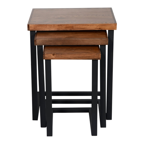 Satztisch Rørvig im 3er Set Kiefernholz, gebeizt [en.casa]