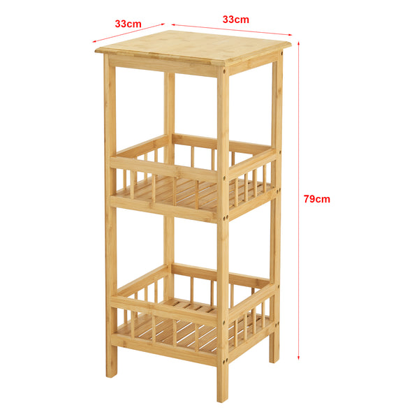 Standregal Pyhäjärvi Bambus 79x33x33 cm Natur [en.casa]