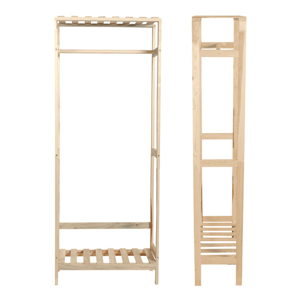 Garderobenständer Løgumkloster 160x64x30 cm Kiefernholz [en.casa]