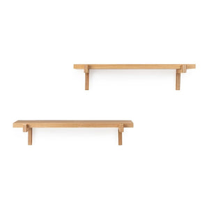 Wandregal Rødby 2er Set 55x15x12 cm Buche [en.casa]