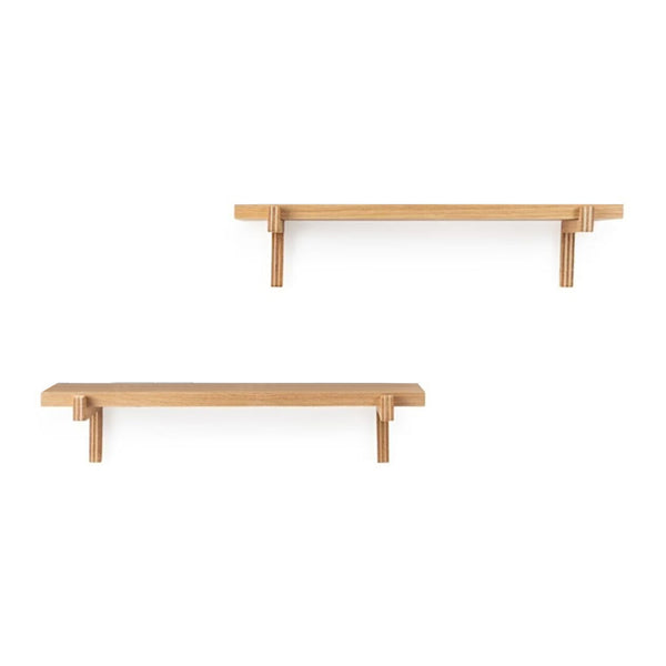 Wandregal Rødby 2er Set 55x15x12 cm Buche [en.casa]