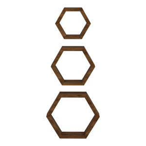 Wandregal-Set Stubbekøbing 3-tlg. Kiefernholz Dunkler Holzton [en.casa]