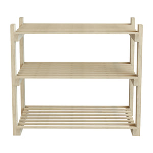 Schuhregal Them mit 3 Ablagen Kiefernholz [en.casa]