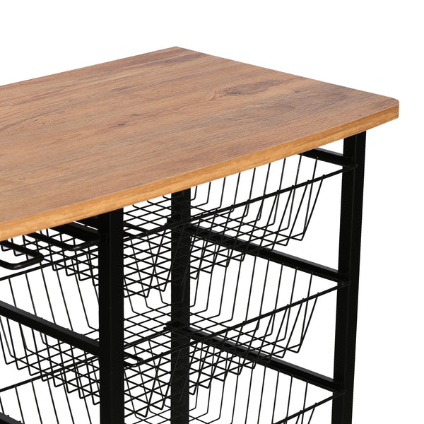 Servierwagen Rønnede Metall Schwarz [en.casa]