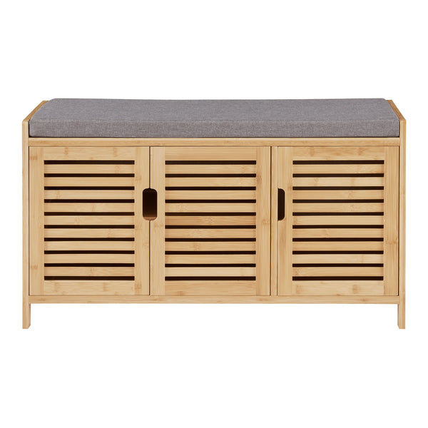 Schuhschrank Selk mit Sitzfläche Bambus [en.casa]