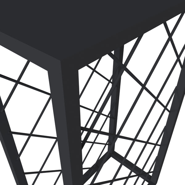 Weinregal Amasia aus Metall 74x45x22 cm Schwarz [en.casa]