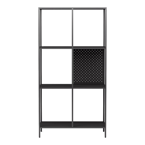 Bücherregal Ingå 144x75x35cm Metall Schwarz matt [en.casa]