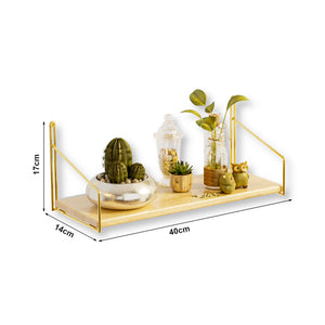 Wandregal Muurame 40x14x17 cm Goldfarben [en.casa]