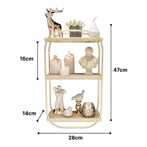 Wandregal Parkano 47x28x14 cm Goldfarben [en.casa]