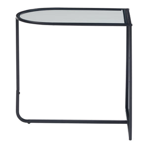 Beistelltisch Ulvik 50x50x35cm aus Metall und Glas Schwarz [en.casa]