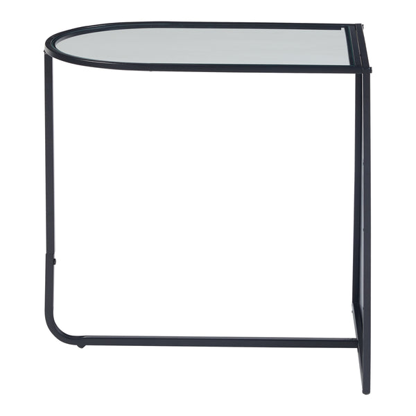Beistelltisch Ulvik 50x50x35cm aus Metall und Glas Schwarz [en.casa]