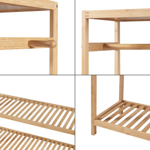 Garderobenständer Herøy 165x100x35cm Bambus [en.casa]