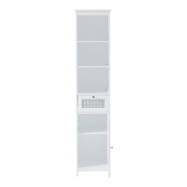 Hochschrank Karlsøy 161x35x32cm Weiß [en.casa]