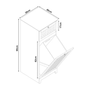 Wäscheschrank Karlsøy 90x38x40cm Weiß [en.casa]