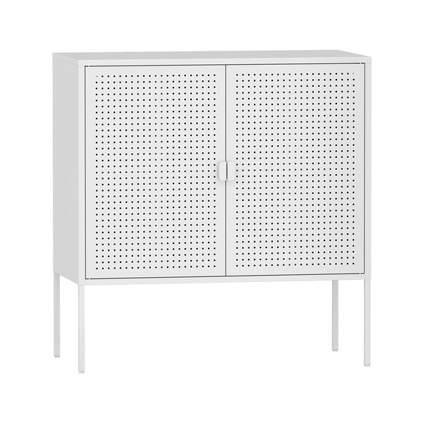 Sideboard Castelli 82,5 x 80 x 40 cm Weiß Stahl [en.casa]