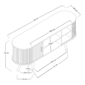 Sideboard Nordkapp mit 2 Türen [en.casa]