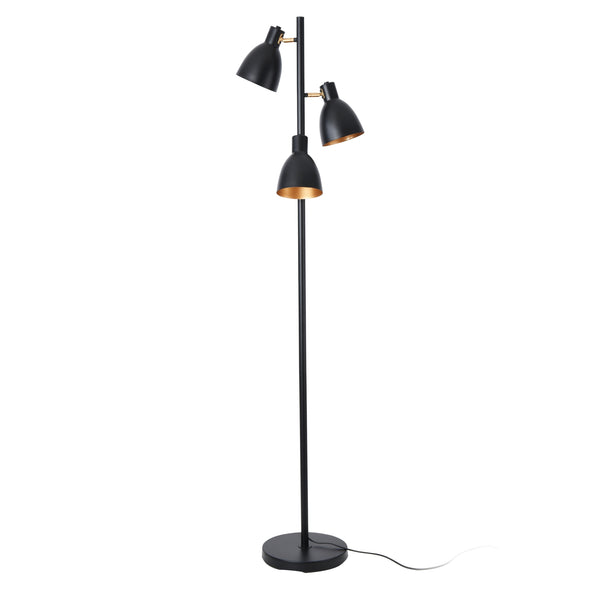 Stehlampe Witney 3-flammig Schwarz / Goldfarben [lux.pro]