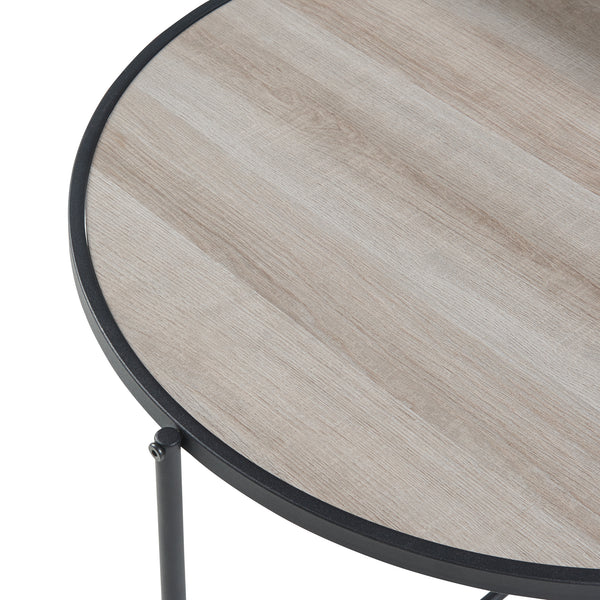 Beistelltisch Fyresdal Schwarz/Eiche-Optik [en.casa]