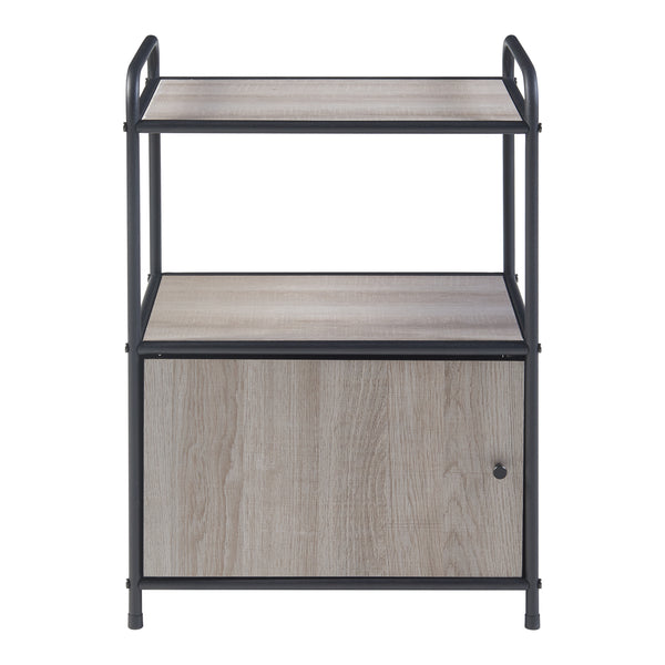 Beistelltisch Gulen Schwarz/Eiche-Optik [en.casa]