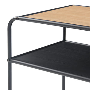 Beistelltisch Krødsherad 55x51x36cm Schwarz/Eiche [en.casa]