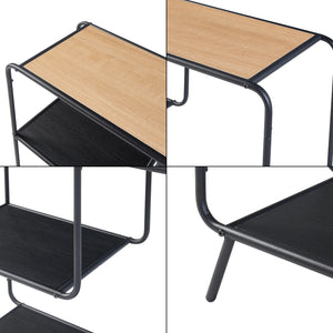 Konsolentisch Krødsherad 83x102x36cm Schwarz/Eiche [en.casa]