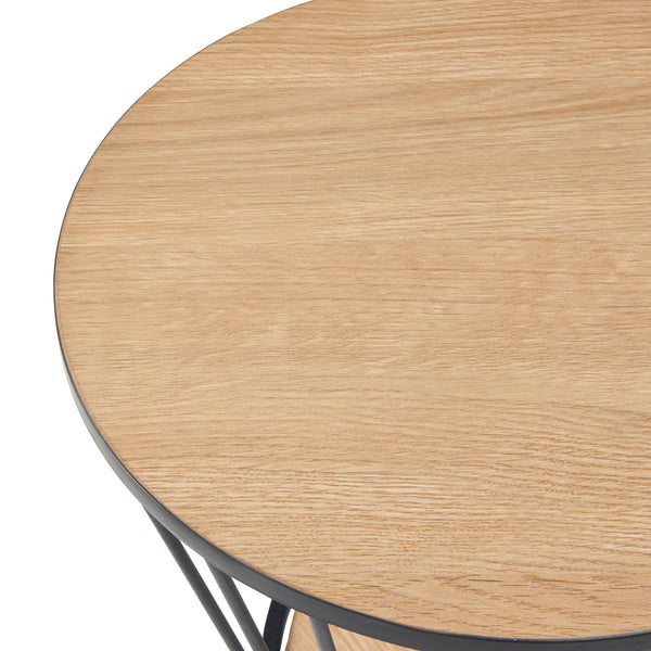 Beistelltisch Fossbergom Schwarz/Eiche-Optik [en.casa]