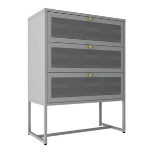 Büroschrank Sund mit 3 Schubladen 105x80x40 cm Grau [en.casa]