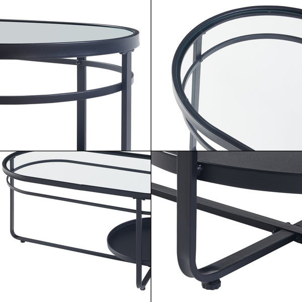 Couchtisch Kumla mit Glasplatte [en.casa]