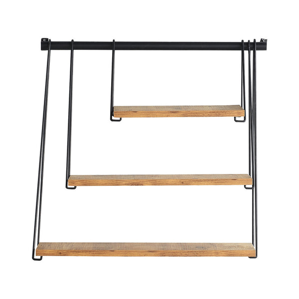 Wandregal Åmli 67x26x63cm Schwarz/Holzoptik [en.casa]