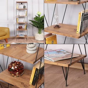 Standregal Boden 164x46x30 cm Schwarz/Holzoptik [en.casa]