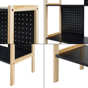 Standregal Dønna 120x63x28cm Schwarz/Holzfarben [en.casa]