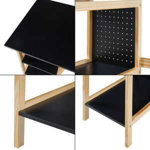 Schreibtisch Dønna 120x60x75cm Schwarz/Holzfarben [en.casa]