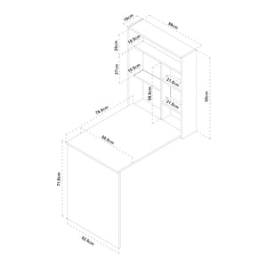 Wandklapptisch Greve Weiß / Holzoptik [en.casa]
