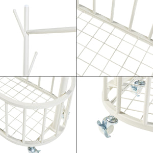 Rollbarer Garderobenständer Risør Stahl Weiß [en.casa]