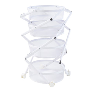 Rollwagen Sørreisa mit 4 Ebenen 123xØ37,5cm Weiß [en.casa]