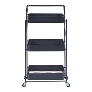 Rollwagen Vörå mit 3 Ebenen 88x45x30cm Schwarz [en.casa]