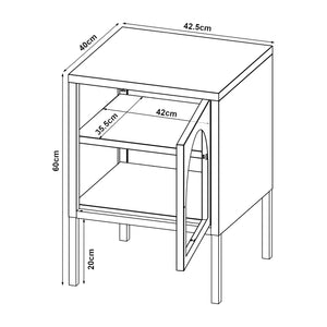 Nachtschrank Karlskrona 60x42,5x40 cm Schwarz, matt [en.casa]