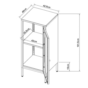 Beistellschrank Karlskrona 102x43x40 cm Schwarz, matt [en.casa]