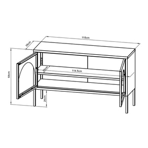 Fernsehschrank Karlskrona 115x35x64 cm Schwarz, matt [en.casa]