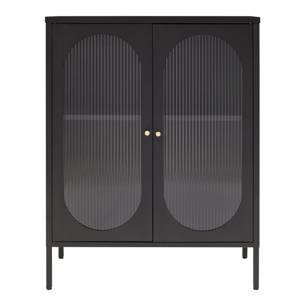 Sideboard Karlskrona 102x80x40 cm Schwarz, matt [en.casa]