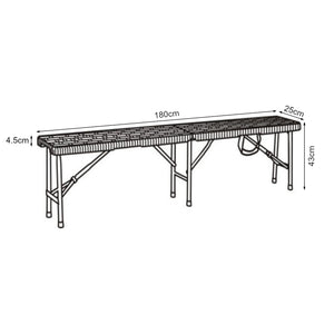 Klappbank-Set Mark 2-tlg. Rattanoptik Schwarz [en.casa]